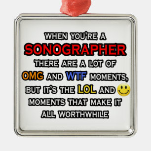Lustigt Sonographer ... OMG WTF LOL Julgransprydnad Metall