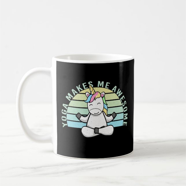Lustigt söt enmajs som gör yoga. kaffemugg (Vänster)