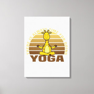 Lustigt söt giraffe som gör yoga. canvastryck