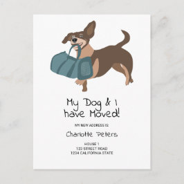 Lustigt söt hund illustration flytta meddelande vykort