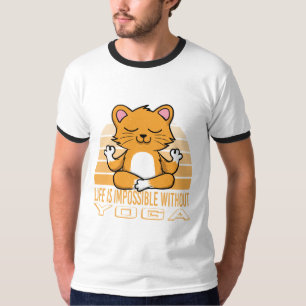 Lustigt söt katt som gör yoga. t shirt