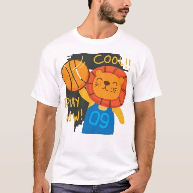 Lustigt söt lejon t shirt (Framsida)