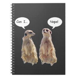 Lustigt, söt meerkats i konversationen anteckningsbok