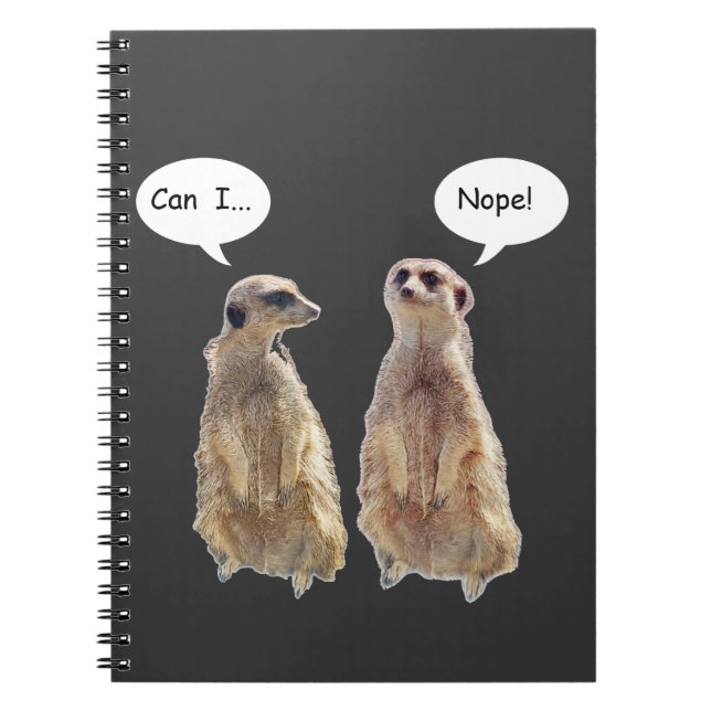 Lustigt, söt meerkats i konversationen anteckningsbok (Framsidan)