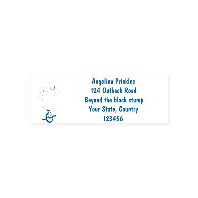 Lustigt söt noshörande med unicycle självfärgande stämpel (Design)