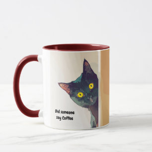 Lustigt söt Nyfiken Cat illustrerade Mugg