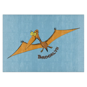 Lustigt söt orange tecknad av pterodactyl