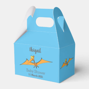 Lustigt söt orange tecknad av pterodactyl presentaskar