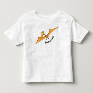 Lustigt söt orange tecknad av pterodactyl t shirt