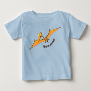 Lustigt söt orange tecknad av pterodactyl t shirt