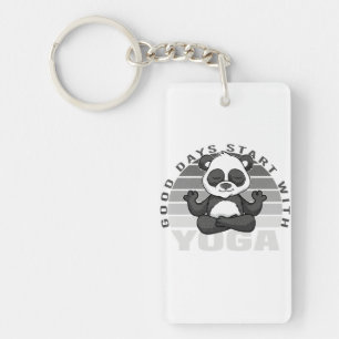 Lustigt söt panda som gör yoga.