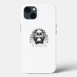 Lustigt söt panda som gör yoga.