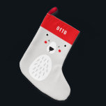 Lustigt söt polar bär personlig barnens  liten julstrumpa<br><div class="desc">Lustigt söt polar bär personlig barnens</div>