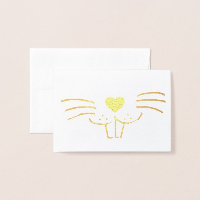 Lustigt söt tecknad av Påskhare Folierat Kort (Framsida med kuvert)