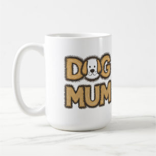 Lustigt söt tecknad hund morsa mors dag kaffemugg
