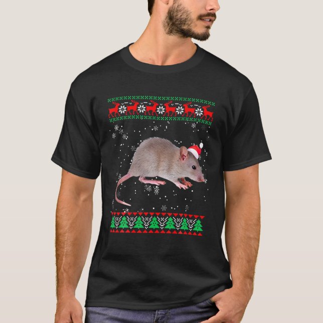 Lustigt sötare Julafton Djur jul Råtta Kärlek T Shirt (Framsida)