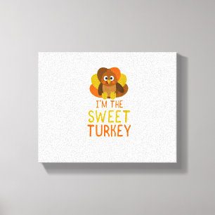 Lustigt sötat Turkiet-Thanksgiving för matchning a Canvastryck