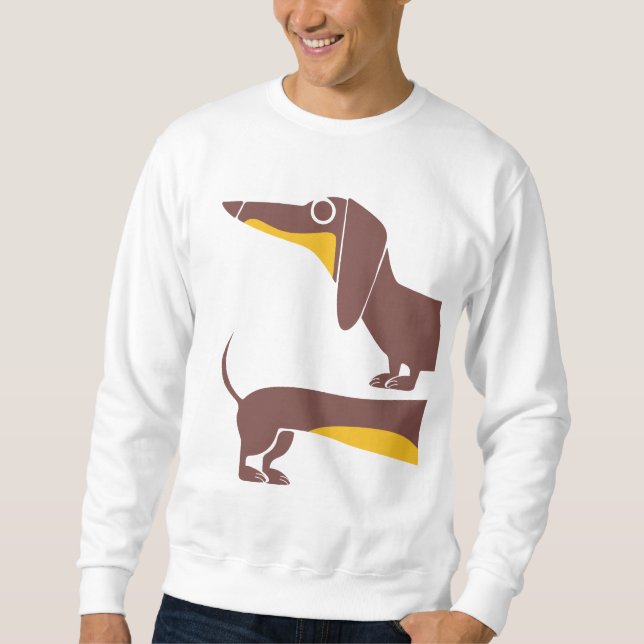Lustigt sött dachshund för lång hund förälder ärmad tröja (Framsida)