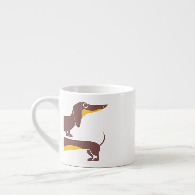 Lustigt sött dachshund för lång hund förälder espressomugg (Vänster)