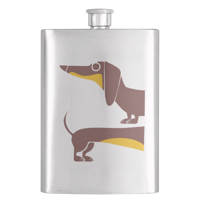 Lustigt sött dachshund för lång hund förälder fickplunta (Framsidan)