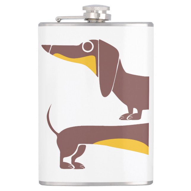 Lustigt sött dachshund för lång hund förälder fickplunta (Framsidan)