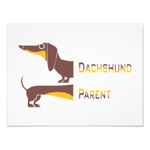 Lustigt sött dachshund för lång hund förälder fototryck