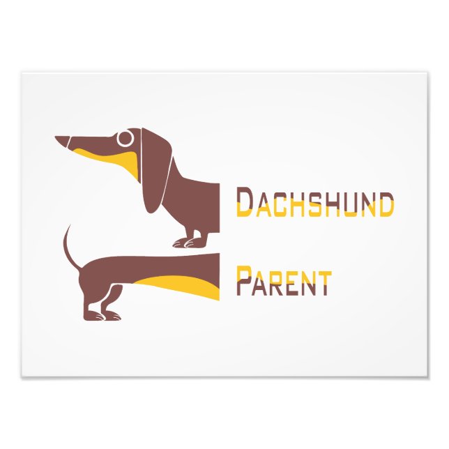 Lustigt sött dachshund för lång hund förälder fototryck (Framsidan)