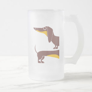 Lustigt sött dachshund för lång hund förälder frostat ölglas
