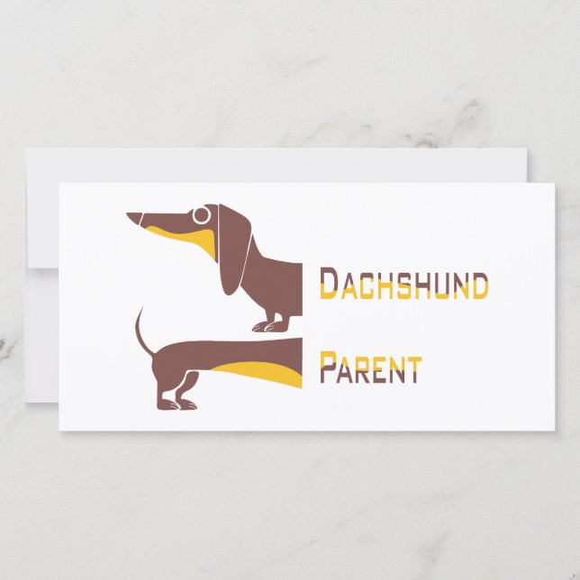 Lustigt sött dachshund för lång hund förälder julkort (Framsida)