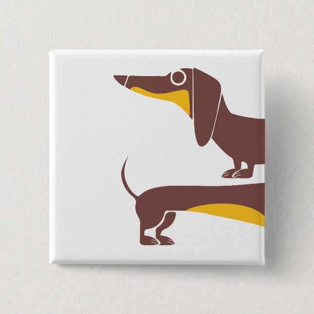 Lustigt sött dachshund för lång hund förälder knapp (Framsida)