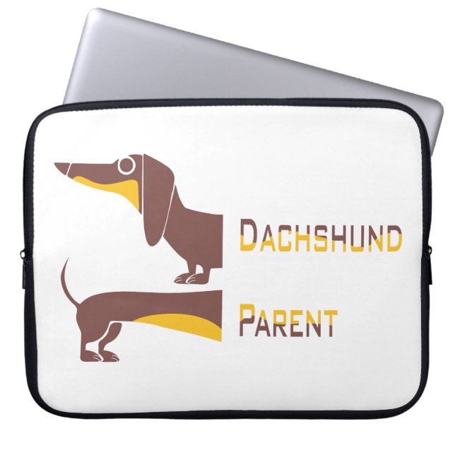 Lustigt sött dachshund för lång hund förälder laptop fodral (Framsidan)