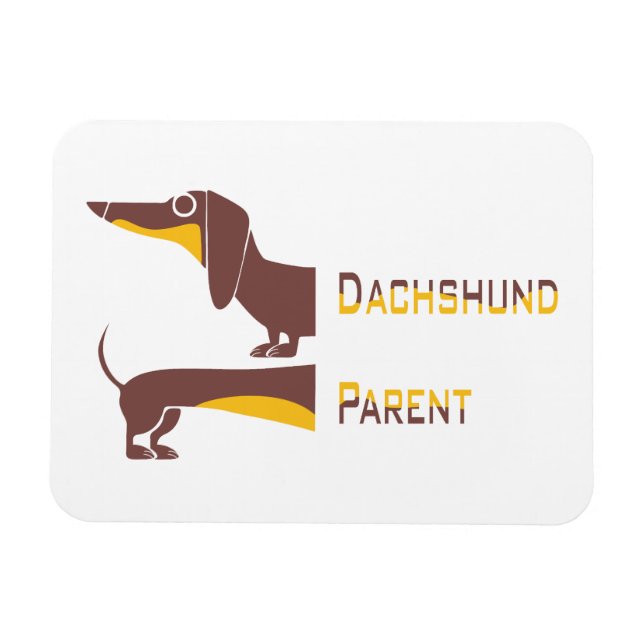 Lustigt sött dachshund för lång hund förälder magnet (Horisontell)