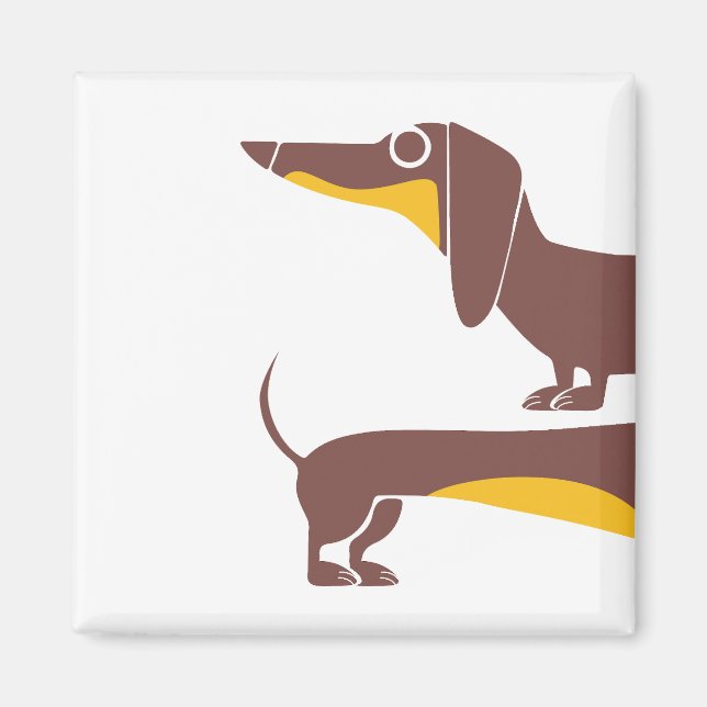 Lustigt sött dachshund för lång hund förälder magnet (Framsidan)