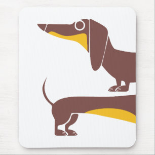 Lustigt sött dachshund för lång hund förälder musmatta