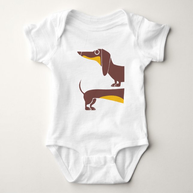Lustigt sött dachshund för lång hund förälder t shirt (Framsida)