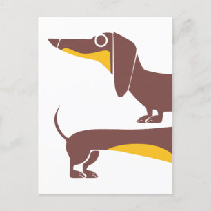 Lustigt sött dachshund för lång hund förälder vykort