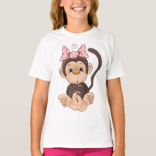 Lustigt sött djur t-shirt-för barn-apa t shirt