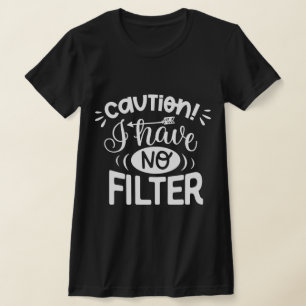 Lustigt sött ordspråk: l Varning svart vitt T Shirt