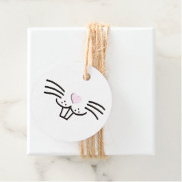 Lustigt sött Påskhare kanin ansikte illustration Gåvor Etiketter