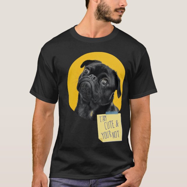 Lustigt sött Pug hund Classic T-Shirt 207 (Framsida)