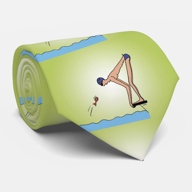 Lustigt sött simmare tävla bassäng nackslips. slips (Rullad)