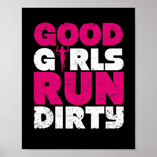 Lustigt spår som kör Joging Springer Girl Bra Poster (Framsidan)