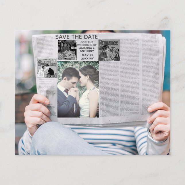 Lustigt spara datum för nyhetsfotoflygare flygblad (Framsidan)