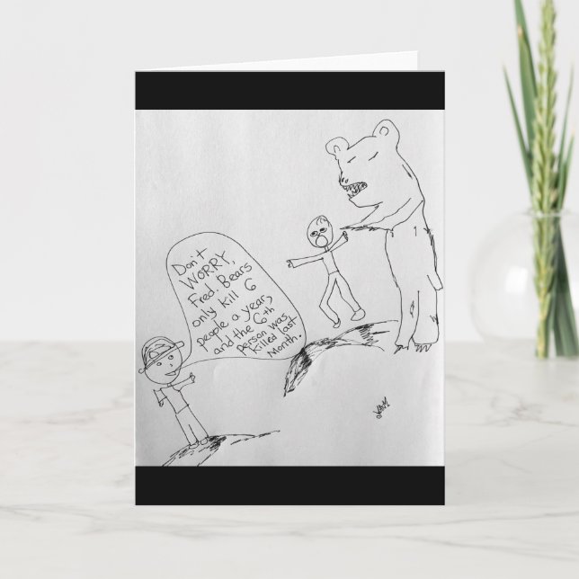 Lustigt sparad från björnattacker efter statistik kort (Framsida)