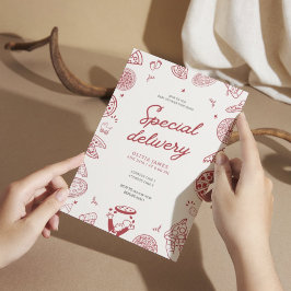 Lustigt speciell pizzaberdusch inbjudningar