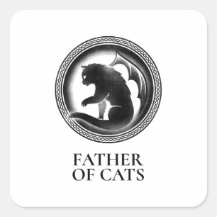 Lustigt spel för kattälskare far av katt fyrkantigt klistermärke