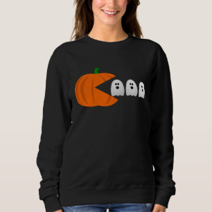 lustigt spel halloween-pumpa spöken-retro t shirt