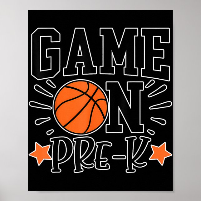 Lustigt spel på förk-kids basketbollsspor poster (Framsidan)