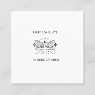 Lustigt spel spelaren_match kraschade fyrkantigt visitkort