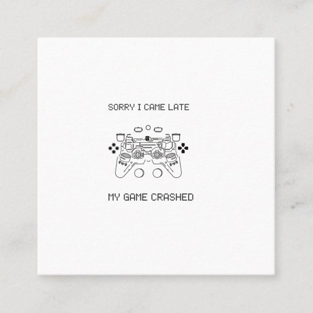 Lustigt spel spelaren_match kraschade fyrkantigt visitkort (Framsida)